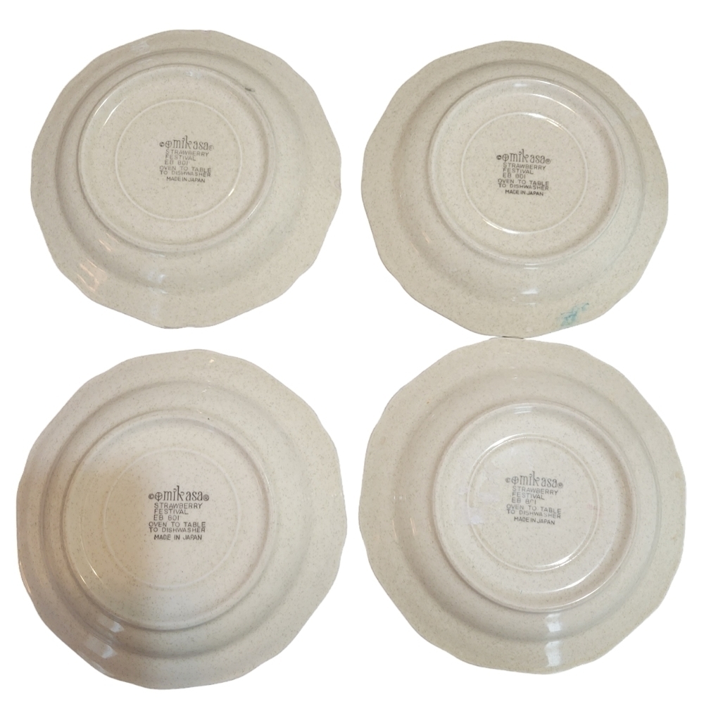 MIKASA Strawberry Festival Plates x4 Vintage - Picture 3 of 7